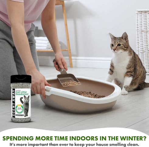 Cat litter Deodorizer Litter Box Odor Eliminator | Fragrance Free Cat Litter Deodorizer with ACTIVE CARBON | Eliminates Cat Odors and Smells to Ke...
