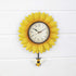 Wall Hanging Flower Clock with Analog Number Face - Sunflower...