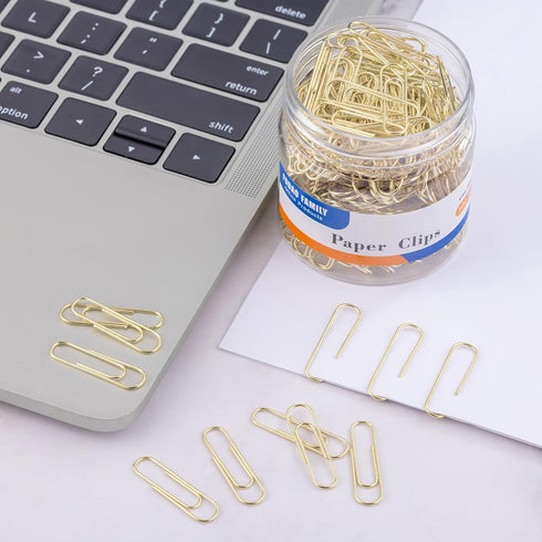 Paper Clips, 300-Count, Paperclips, Paper Clip, Gold Paper Clips, 1.1 Inch (28mm) Small Paper Clips...
