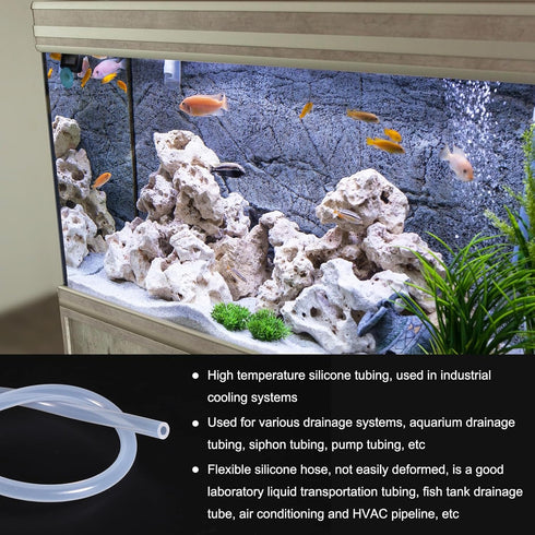 10ft 1/8" ID x 5/32" OD Silicone Tubing Clear 3mm x 4mm Industrial Plastic Tubing Pure Silicone Hoses for Pump Siphoning Draining Irrigation Brewi...