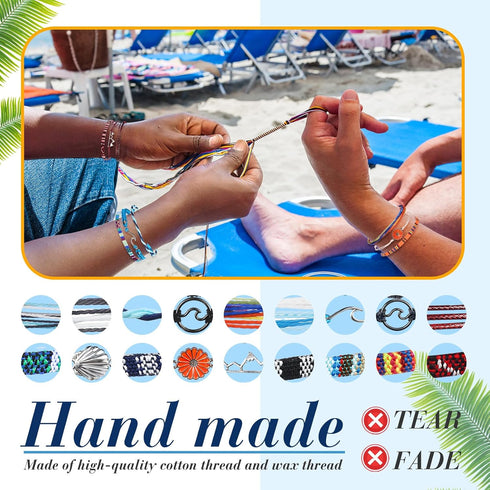 Yinkin 18 Pcs Boho Surfer Ankle Bracelet for Women Men Adjustable Beaded Anklets Unisex Handmade Braided Bracelet Waterproof Surfer Beach Bracelet...