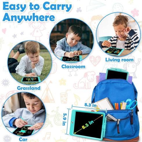8.5 Inch LCD Writing Tablet Toys for 3 4 5 6 7 8 Year Old Boys Girls Gifts, Colorful Drawing Board Writing Doodle Pad, Portable Scribbler Boards E...