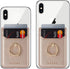 BIAJIYA Cell Phone Card Holder RFID Ring Stand Stick on Wallet Pu Leather Card Holder for Back of Phone for iPhone Android and All Smartphones (Ro...