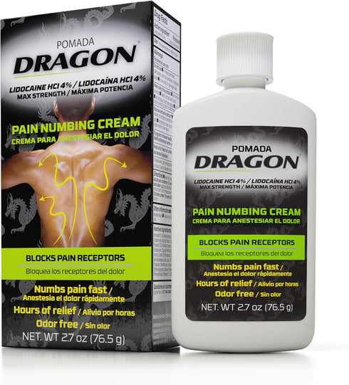 Dragon Maximum Strength Pain Relief Numbing Cream with Lidocaine, 2.7 Ounce...