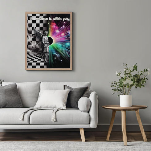 Posterizer 1 pcs-the universe is within you-Trippy maximalist Aesthetic print-Retro Art-Motivational & Inspirational Art-Living Room Bedroom Decor...