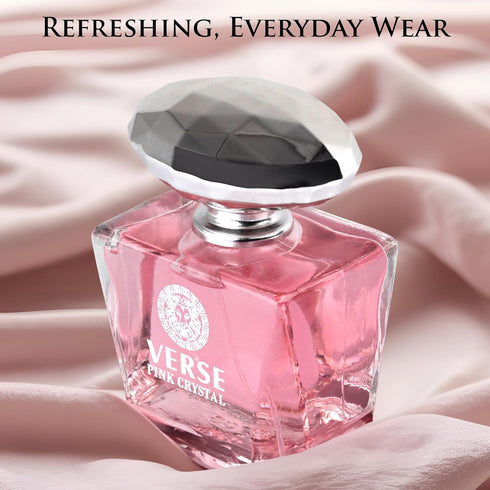 Verse Pink Crystal Eau De Parfum for Woman - Top Notes of Pomegranate, Yuzu & Iced Accord - Base Notes of Peony, Lotus, Magnolia, Amber, Musk & Ma...