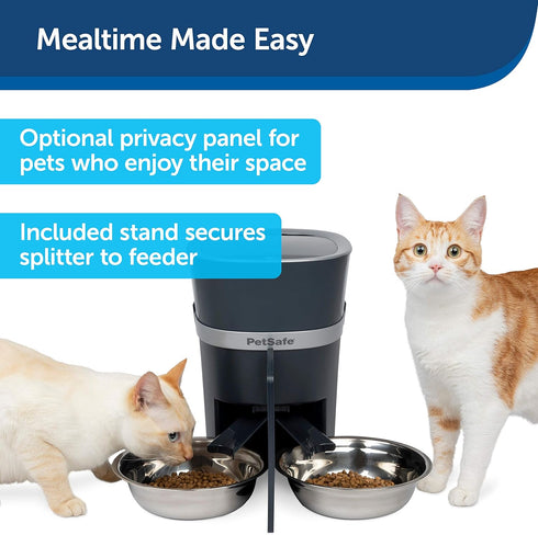 PetSafe 2-Pet Meal Splitter with Bowl - Designed for PetSafe Smart Feed and Healthy Pet Simply Feed Automatic Cat Feeder - No-Mess Food Dispensing...