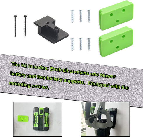 DECKMAN 1 x Leaf Blower Wall Mount | Holder | 2 x Battery Holders Compatible with EGO Leaf Blower/Battery, Blower Wall Mount for EGO 530 615 650 C...