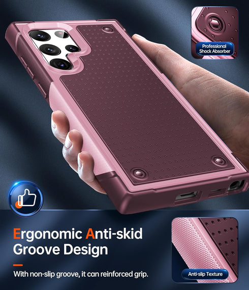 LeYi for Samsung-Galaxy-S22-Ultra-Case for Women Girls, Dual Layer Protective Fall Resistant Rugged Hard PC Back & Soft Bumper Resilient Shock Abs...