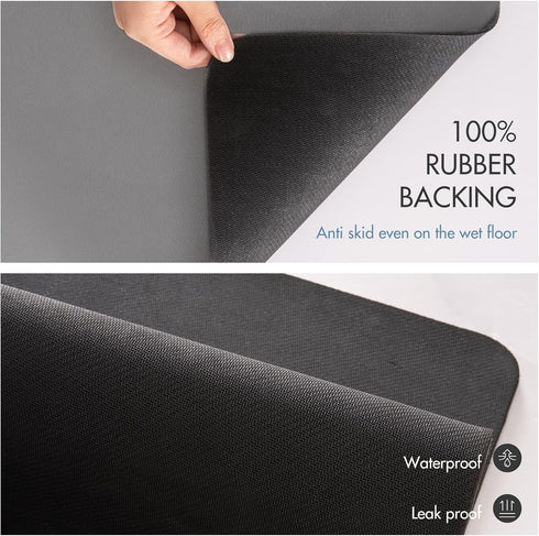 Drying Mat for Kitchen Countertops, Coffee Mat Hide Stain Rubber Backed Absorbent Dish Drying Mat (Gray, 16"x20")...