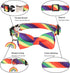 ADOGGYGO Rainbow Dog Collar with Bowtie, Adjustable Striped Dog Bow Collar, LGBT Pride Rainbow Collars for Small Medium Large Dogs Pets (Large, Ra...