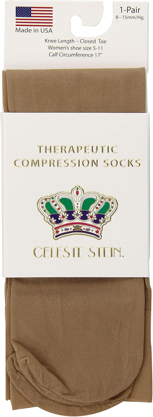 Celeste Stein Therapeutic Compression Socks, Nude, 8-15 mmhg, 1-Pair...