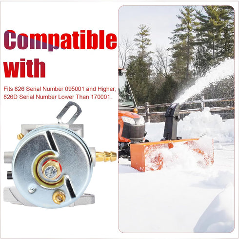 640349 640052 640054 Carburetor for Tecumseh HMSK80 HMSK90 LH318SA LH358SA 8HP 9HP 10HP Snowblower Snow Blower Generator Chipper Shredder Carb Adj...