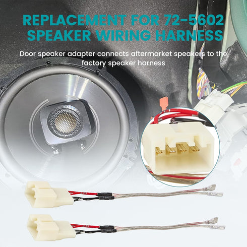 6.5 Inch Front Rear Door Speaker Spacer W/Speaker Wiring Harness for 2012-2020 Ford Mustang/Fusion/Focus/Escape/Fiesta/Edge, 6.5” Speaker Adapter ...