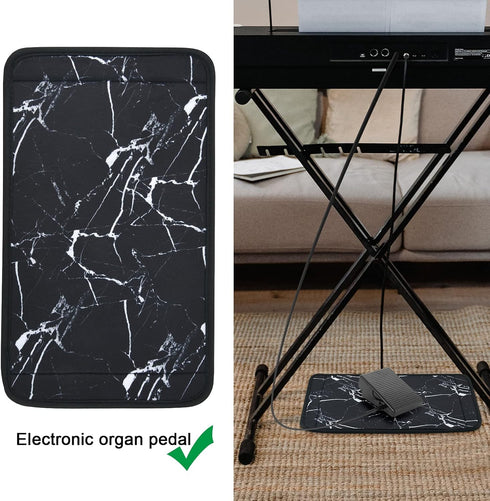 Sewing Machine Foot Pedal Pad Stay in Place Mat, Non Slip Rubber and Hook and Loop Pad to Keep Foot Pedal Steady on Hard Floor Carpet, Piano Pedal...