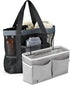2 Pcs Bedside Caddy Storage Organizer, Hanging Mesh Bag with Pockets for Dorm Bedside Holder Storage Basket for College Bathroom Dorm Rooms Hospit...