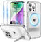 Magnetic Case for iPhone 15 Pro Max Case with Stand, Slim Kickstand with Screen Protector Compatible with Magsafe Shockproof Crystal Clear Cases P...