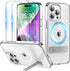 Magnetic Case for iPhone 15 Pro Max Case with Stand, Slim Kickstand with Screen Protector Compatible with Magsafe Shockproof Crystal Clear Cases P...