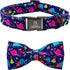 Lionheart glory Dog Collar, Blue Dog Bow Collar Boy Dog Collars with Bow Adjustable Dinosaur Bowtie Collar for Small Dogs Pet Gift...