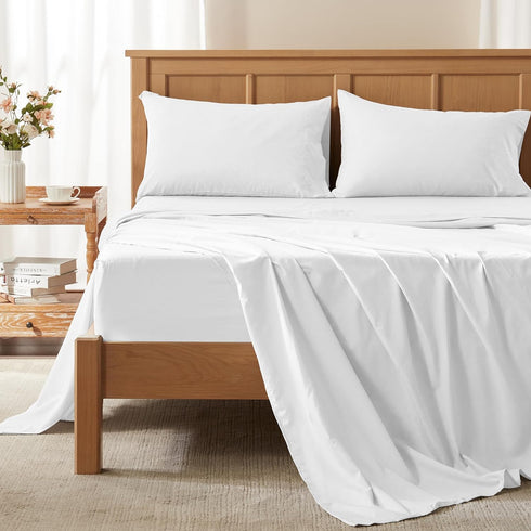 Comfort Spaces Coolmax Moisture Wicking Sheet Set Soft, Fade Resistant, All Elastic Deep Pocket Fits Up to 16" Mattress - Warm Weather Cooling She...