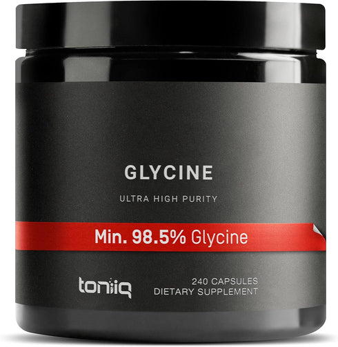 Toniiq 1300mg Glycine Supplements - 4 Month Supply - Min. 98.5%+ Tested Purity - Ultra High Strength and Bioavailable Glycine Powder Supplement - ...