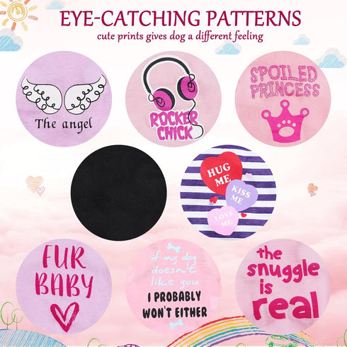 8 Pieces Pet Shirts Printed Puppy Soft Dog Shirt Pullover T Cute Sweatshirts Valentine's Day Girl Clothes Outfits Small for Dogs Cats (Vivid Patte...
