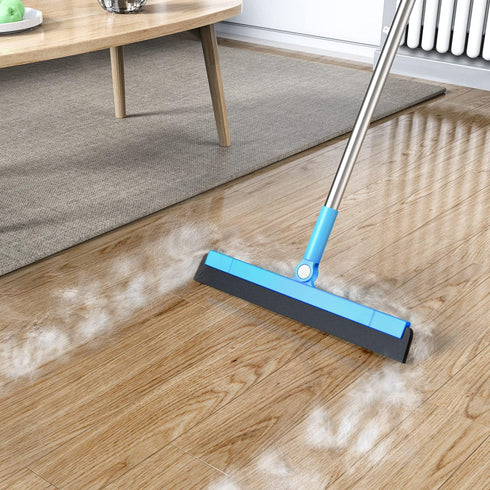 KOLLIEE Floor Squeegee Adjustable 59'' Long Handle Professional Floor Squeegee with Hook Water Squeegee Foam Blade for Concrete Floor Tile Pet Hai...