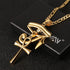 HZMAN Gold Stainless Steel Eye of Horus Egypt And Coptic Ankh Cross Religious Pendant Necklace 24" Figaro Chain...