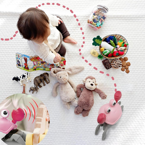 Walking Crab Baby Toy, Toddler Crawling Tummy Time Crab with Music, Interactive Sensory Infant Walking Dancing Crab Toys, Boys Girls Learning Birt...