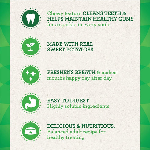 Greenies Regular Natural Dog Dental Treats, Sweet Potato Flavor, 12 oz. Pack (12 Treats)...