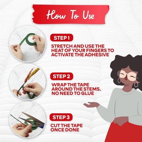 XFasten Wide Floral Tapes for Bouquet 1/2-Inch x 30 Yards - Dark Green (2-Pack) Bouquet Stem Wrap Tape for Florist – Waterproof Boutineer Tape for...