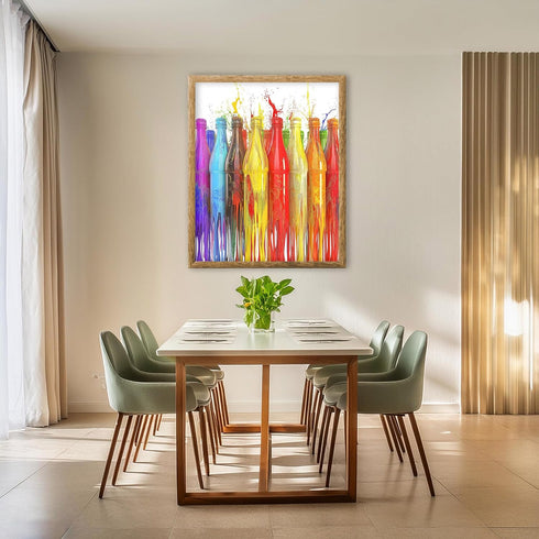 Posterizer 1 pcs-soda bottle and color splashes-vibrant food and drinks poster -1-Kitchen & Bar Art Gift for Men Women Entrepreneur Teens- unfram...