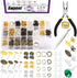 Swpeet 3053Pcs 3 Colors 4mm 6mm 8mm 10mm Earring Making Kit, Including Earring Posts, Gold Earring Backs, Open Jump Rings, Needle Nose Pliers, Elb...