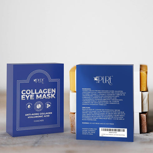 Collagen Boosting Eye Mask Patches Under Eye Patches for Puffy Eyes Hyaluronic Acid Dark Circles Bags Lines Anti Wrinkles Anti Aging Hydrating Moi...