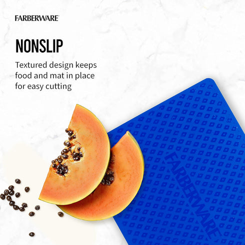 Farberware Flexible Kitchen Cutting Mat Set - Made in the USA - Cross-Contamination Prevention, 8x10 Inches, Non-Slip Design - Easy-Care Kitchen E...