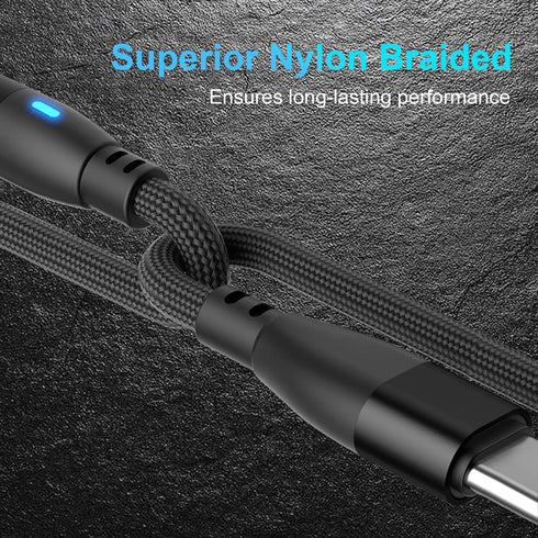Ion 6 in 1 IP/Type-C/Micro USB PD 100W 540 Rotation Magnetic Data Transmission & Fast Charging Cable 1.8 Meter Length...