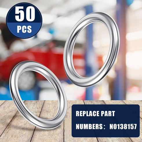 Mudder 50 Pieces Aluminum Engine Oil Crush Washers Drain Plug Gaskets Oil Drain Plug Gasket (Compatible with Audi/Volkswagen Part N0138157)...