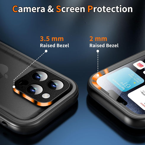 Cozycase Compatible with iPhone 13 Pro Max Waterproof Case - Full Body Dustproof Shockproof Built in Screen Protector Rugged Waterproof Case for i...