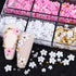 Flower Nail Charms Gems - WLGDLH 1 Box of 2 Colors Cute Kawaii 3D Nail Charms Resin Acrylic Nail Rhinestones Pearl Glitter Charms for Nail Art DIY...