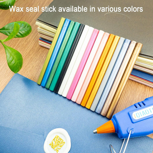 Wax Seal Stick, Zifospy 26 Pieces Mini Glue Gun Wax Seal Sticks,for Letter Greeting Cards Wine Sealing Crafts Making Wedding and Party Invitations...