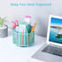 POPRUN Teal Desk Organizer, Desk Supplies and Accessories Organization,Spinning Pen/Pencil Organizer for Desk cute,Rotating Pen/Pencil Holder, for...