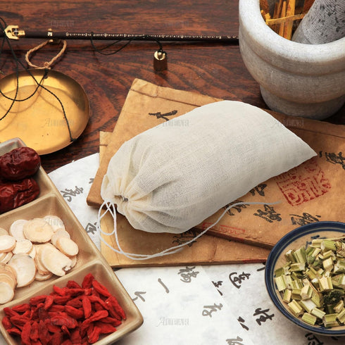 AUEAR, Reusable Drawstring Cotton Soup Bags Coffee Chinese Medicine Tea Bag Brew Straining Herbs Cheesecloth Bone Broth Gravy Stew (12 Pack, 4"x6"...