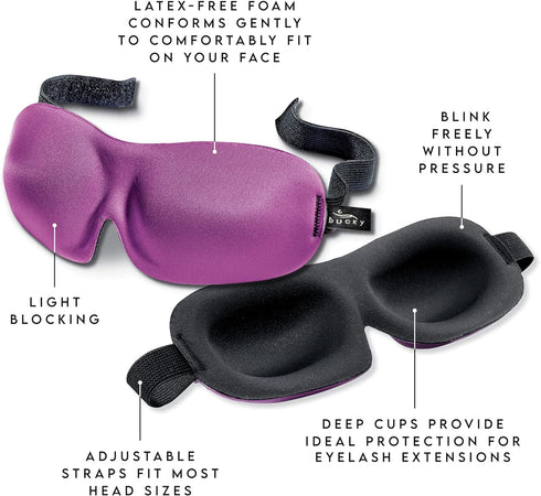 Bucky 40 Blinks No Pressure Beauty & Travel Eye Masks, Gray Dots...