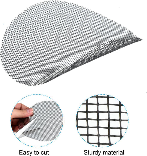 PATIKIL Flower Pot Hole Mesh Pad, 50 Pack 4.3 Inch Round Drainage Hole Screen Bonsai Pot Plastic Bottom Grid Mat Mesh, Black...