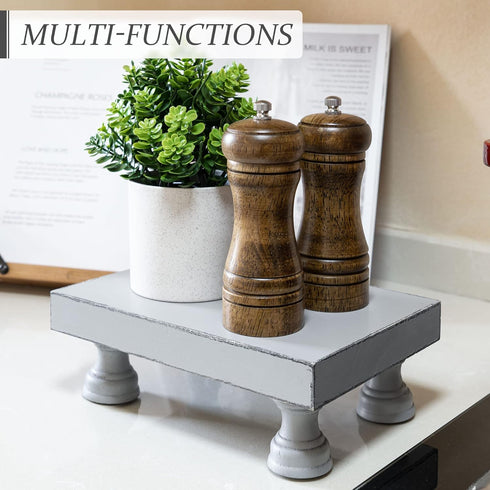 Decorative Wood Riser for Display : Modern Farmhouse Pedestal Stand for Home & Kitchen Decor and Stylish Soap Stand for Sink - Rustic Bathroom Cou...