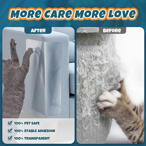 ?NO PINS Pain? Cat Scratch Furniture Protector Thicken Self-Adhesive Single Side Couch Protector from Cat Claws,Furniture Protectors from Cats Scr...