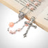 Nazareth Store Catholic Pink Pearl Beads Rosary Necklace Maddona Holy Soil Medal & Cross Crucifix...