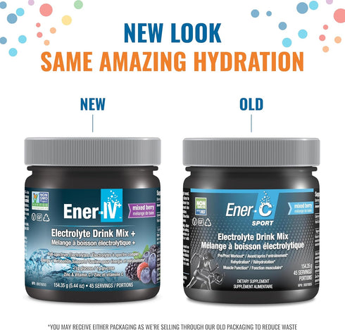 Ener-IV Electrolyte Hydration & Energy Drink Mix Potassium Zinc & Vitamin C Electrolytes Powder - Muscle Recovery & Immunity Sports Drinks for Wom...