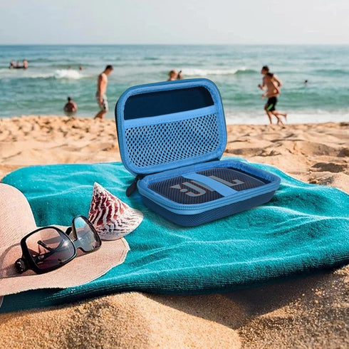 Case for JBL GO 4 GO4 Portable Bluetooth Speaker, Eco Cover for JBL GO 4 Speaker with Adapter Slots, Waterproof and Dustproof Feature, Blue- Case ...