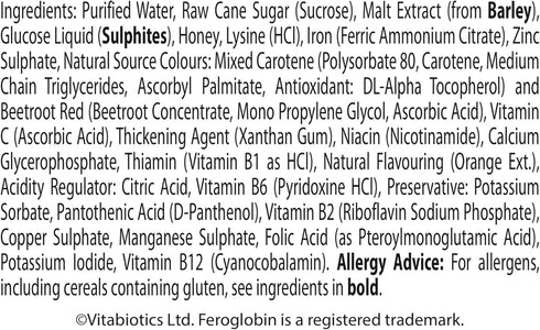 Gentle Iron and Nutrient Liquid - Reduce Tiredness and Fatigue | Maintain Health and Vitality | Natural Iron Source...